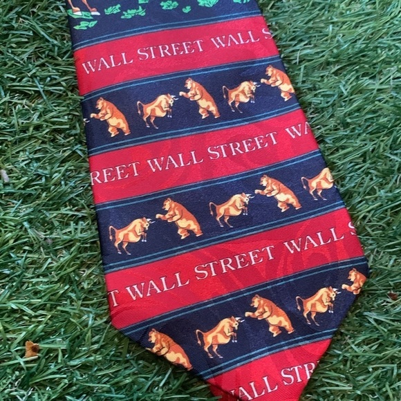 Steven Harris “Wall Street” Bull & Bear Tie Stock Broker Financial Advisor Gift - Picture 9 of 12